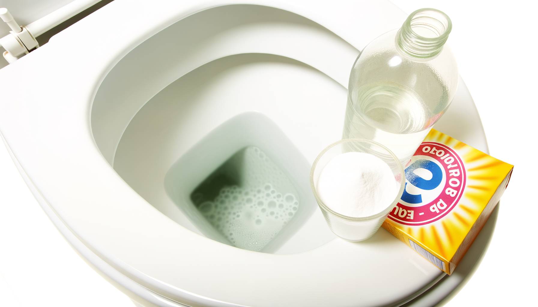 Un close-up del fondo de un inodoro con depósitos de sarro claramente visibles, acompañado de una ...